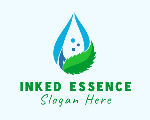 Mint Water Droplet logo design