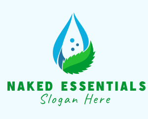 Mint Water Droplet logo design