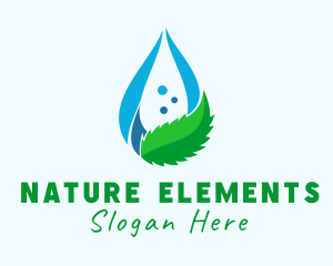 Mint Water Droplet logo design