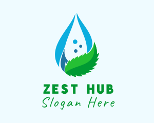 Mint Water Droplet logo