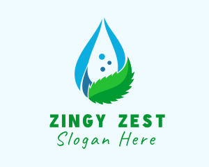 Mint Water Droplet logo design