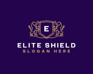 Elegant Lion Shield logo design