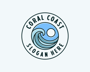 Wave Coast Surfing logo design