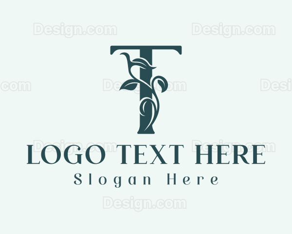 Green Organic Letter T Logo