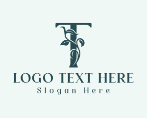 Green Organic Letter T logo