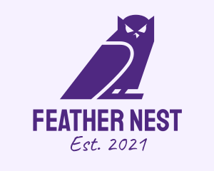 Purple Owl Silhouette  logo design