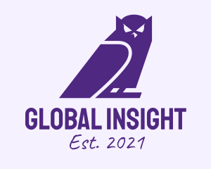 Purple Owl Silhouette  logo