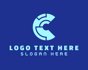 Blue Tech Letter C Logo