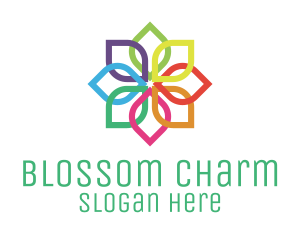 Rainbow Flower Spa logo design