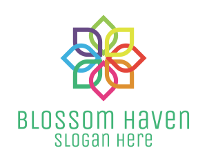 Rainbow Flower Spa logo design