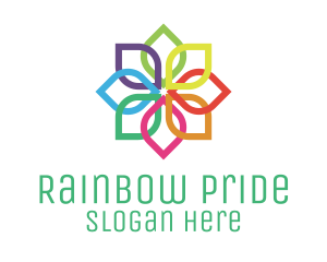 Rainbow Flower Spa logo design