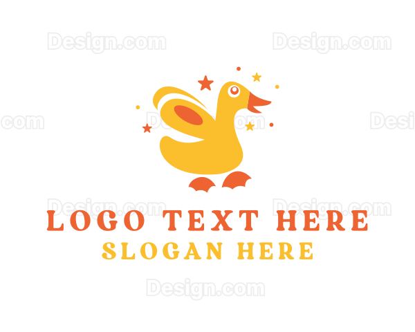 Playful Duckling Bird Logo