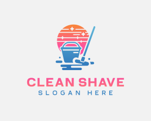 Mop Bucket Cleaning logo design