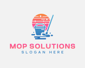 Mop Bucket Cleaning logo design