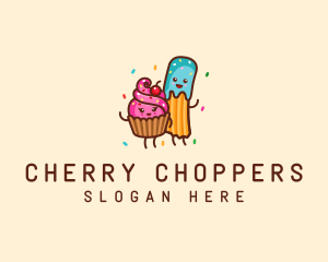 Birthday Cupcake Churro logo design