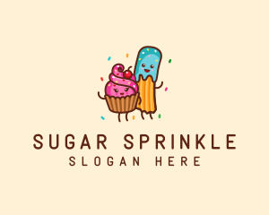 Birthday Cupcake Churro logo design