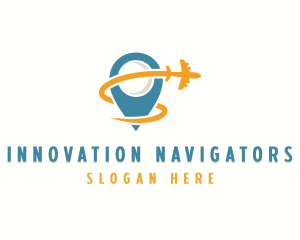 Airplane Travel Location Pin  logo design