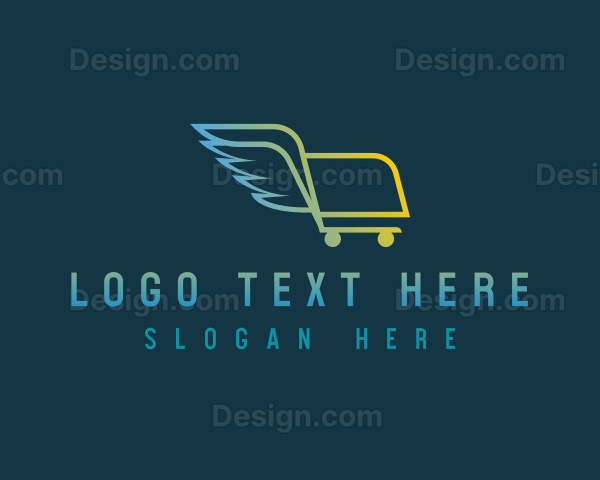 Shopping Cart Wings Logo