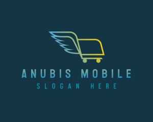 Shopping Cart Wings logo design