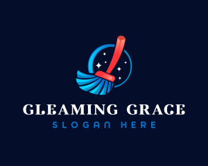 Cleaning Broom Sparkle logo design