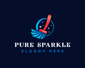 Cleaning Broom Sparkle logo design