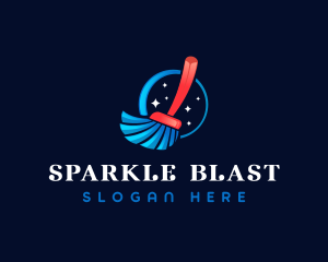 Cleaning Broom Sparkle logo design