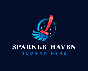 Cleaning Broom Sparkle logo design