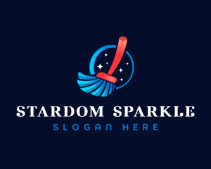 Cleaning Broom Sparkle logo design