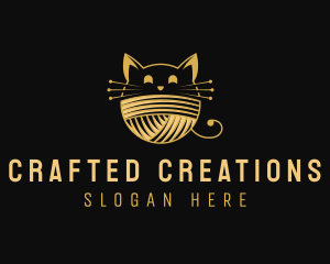 Crochet Yarn Kitten logo design