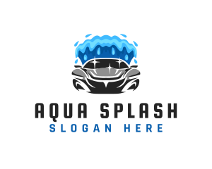 Car Wash Wave Splash logo design