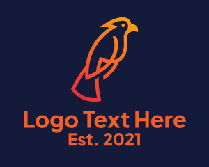 Minimalist Orange Cockatoo logo