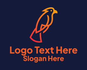 Minimalist Orange Cockatoo Logo