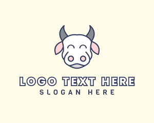 Happy Cow Cattle Animal logo