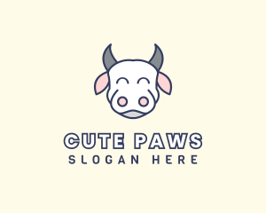 Happy Cow Cattle Animal logo design