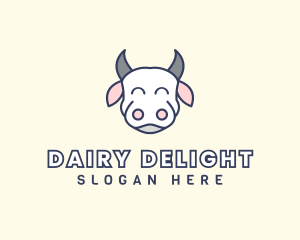 Happy Cow Cattle Animal logo design