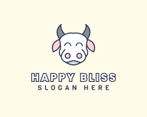 Happy Cow Animal logo design