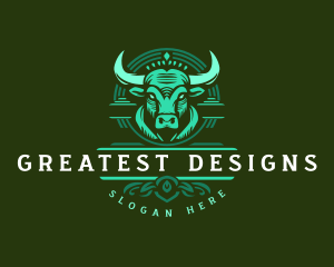 Bull Ranch Horn logo design