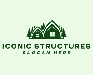 Cabin House Structure logo design