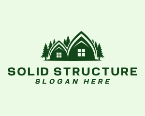 Cabin House Structure logo design