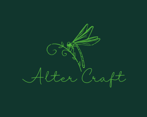 Retro Dragonfly Insect logo design