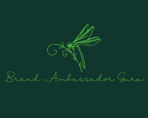 Retro Dragonfly Insect logo design