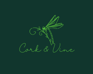 Retro Dragonfly Insect logo design