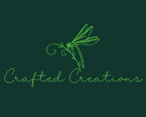 Retro Dragonfly Insect logo design