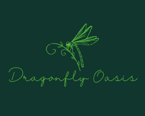 Retro Dragonfly Insect logo design