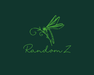 Retro Dragonfly Insect logo