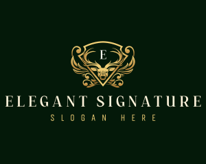 Luxury Deer Antler logo design