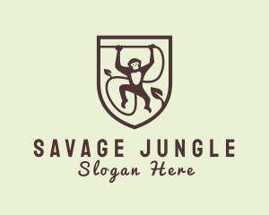 Hanging Monkey Jungle logo design