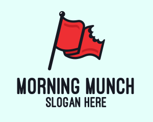 Red Bitten Flag logo design