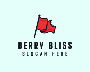 Red Bitten Flag logo design