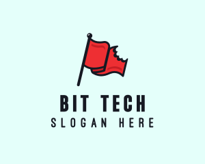 Red Bitten Flag logo design